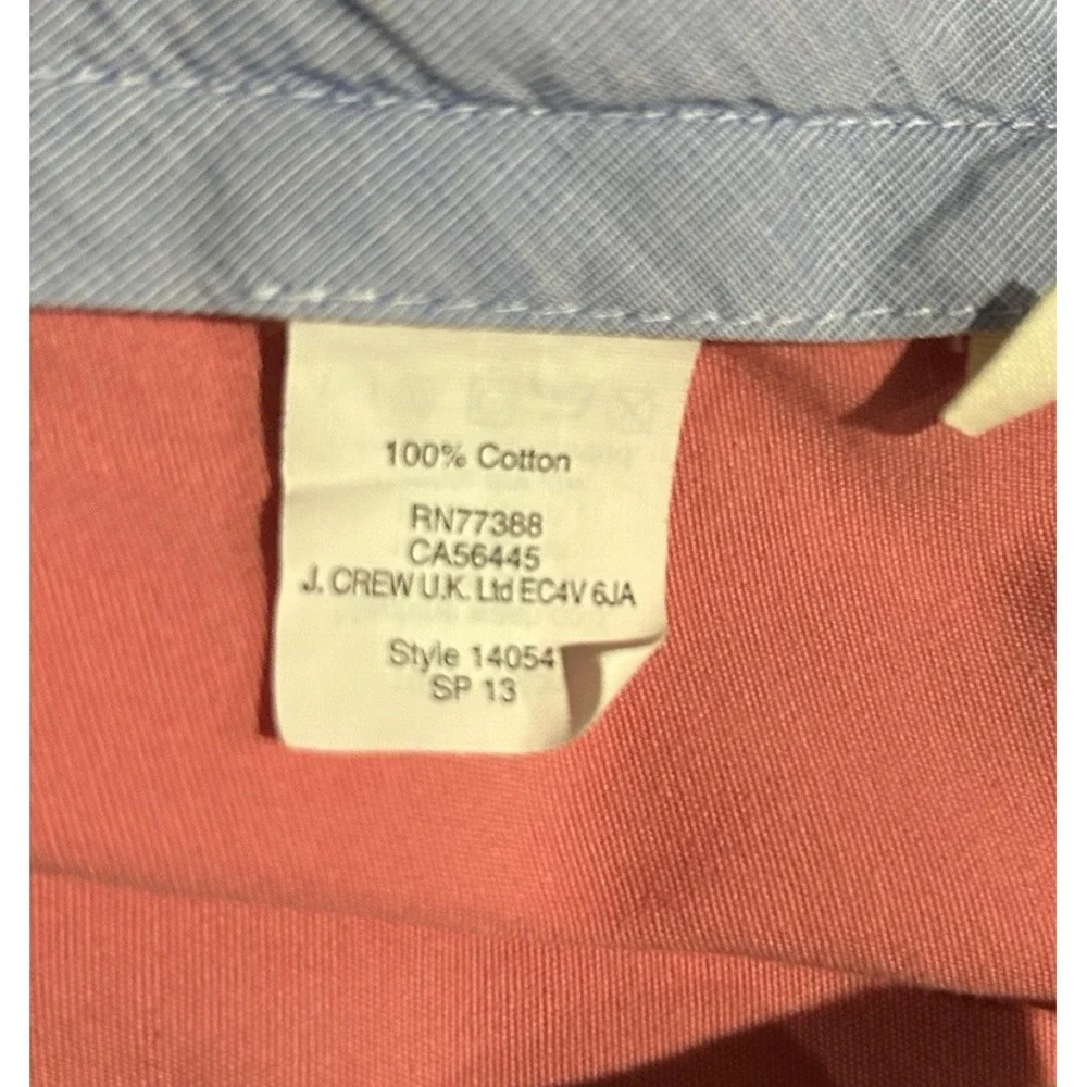 J. Crew Chino Shorts Mens 34 Coral Orange Cotton Outdoor Preppy Golf Tag Size 32